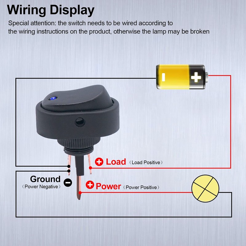 Twidec/5Pcs LED Lighted Rocker Switch Toggle 12V 30A SPST 3