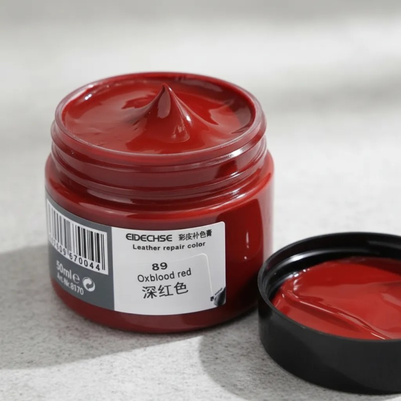 Balsamo Crema Pintura Resanadora De Piel Cuero Rojo Obscuro