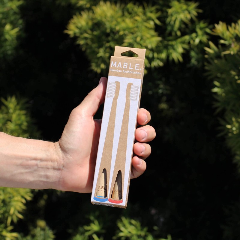 MABLE Bamboo Toothbrush Two Pack, Soft Bristle (Soft Bristle)