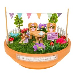 Shudehill Giftware Magic Fairy Garden in Round Flower Pot Garden Design Large
