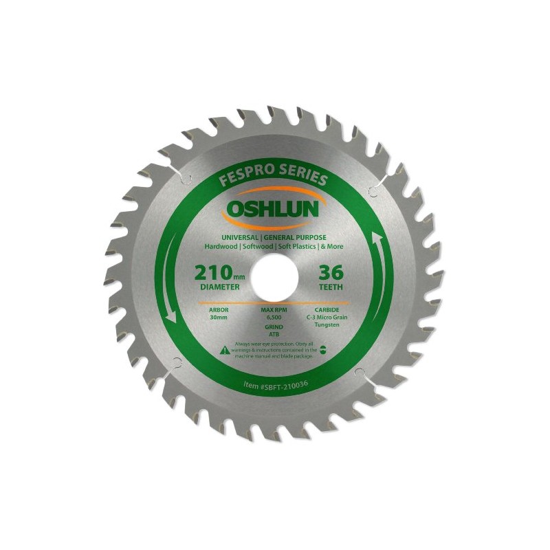 Oshlun SBFT-210036 210mm 36 Tooth FesPro General Purpose ATB Saw