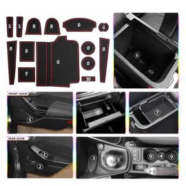 SKTU Non-Slip Mats Compatible with Ford Fiesta ST MK8 2017-2023 2024 Rubber Mats Door Slot Mat (Red)