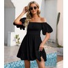 Phortric Womens Tie Back Summer Dress Square Neck Short Sleeve