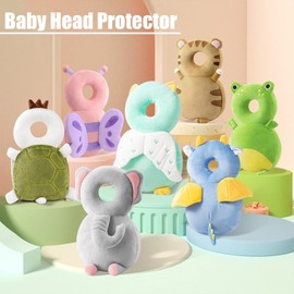 Baby Head Protector Saftey Cushion for Walking Crawling Toddlers Learning to Walk Backpack With Adjustable Strap, Socks, Green Turtle Pattern