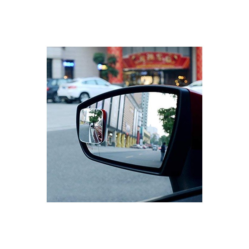 Slim Square Blind Spot Mirror, Ampper HD Glass Frameless Convex
