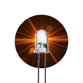 Lumetheus LED 8 mm Colour Orange 4000 mcd Pack of 20 Orange Light Emitting Diodes Approx. 2 V Diode 2 Pin LEDs Housing Clear
