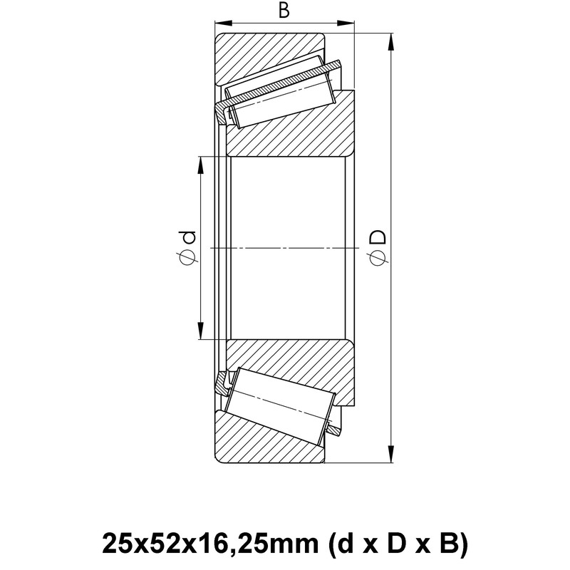 Parts and Parts Tapered Roller Bearing 30205 25 x 52