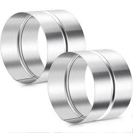 Hicarer 2 Pcs Galvanized Steel Metal Duct Connector 4 Inch Ventilation Duct Extension Round Dryer Vent Coupler Metal Dryer Pipe Coupling Rigid Pipe Connection Metal Hose Extension for Pipe, Silver
