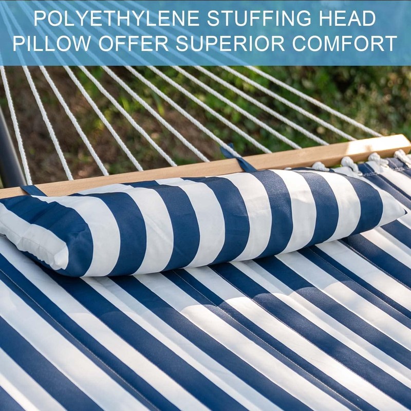 Lazy Daze Hammocks 12FT Quilted Fabric Double Hammock with Spreader