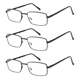 Success Eyewear Reading Glasses Set of 3 Metal Full Rim Glasses for reading for Men and Women -+1.5
