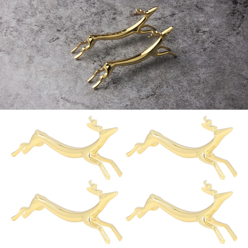 4Pcs Chopstick Rest Smoother Surfaces Reusable Cute Animal Design Gold