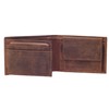 Green Burry Vintage Forest Deer H01 Leather Wallet Brown