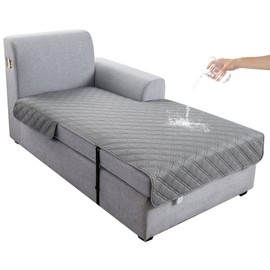 Genina L Shape Couch Cover, Sectional Couch Chaise Covers, Waterproof Washable Sofa Covers for Right L Shape Chaise Lounge, Anti-Slip Sofa Slipcovers for Dogs Cats Pet Friendly(Light Grey)