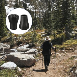 M METERXITY 4 Pack Trekking Pole Tips - Cane Replacement Caps Ends Tip Protectors, Hexagon Ski Stick Tips, Apply to Outdoor Hiking Poles (0.41 Inch ID, Black)