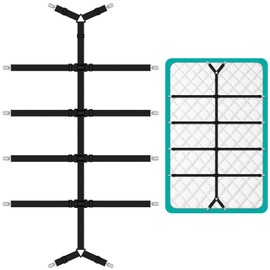 Quelcc Bed Sheet Clips for Bedding, Fitted Sheet Clips, Bed Scrunchie, Bed Sheet Straps, Sheet Suspenders, Mattress Clips for Fitted Sheets for Bedding, Mattress Covers, Bed Sheets, Sofa Cushion,Black