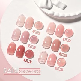 GAOY- Kit de esmaltes de uñas en gel Nude Jelly de 6 colores transparentes, rosa y marrón brillante, para salón