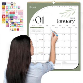 Calendar 2025, Wall Calendar 2025-2026 Planner Hanging，17"x22" Calendar 2025-2026 with Spiral Bound Magnetic Fridge Calendars ，18 Month Calendar with Thick Paper for Home & Office, Seasonal