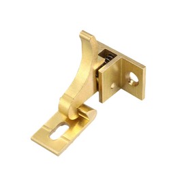 sourcing map Flip Door Latch 28x15mm Gate Latch Brass Bar Latch Hasp Sliding Lock for Cabinet Window, Gold Tone