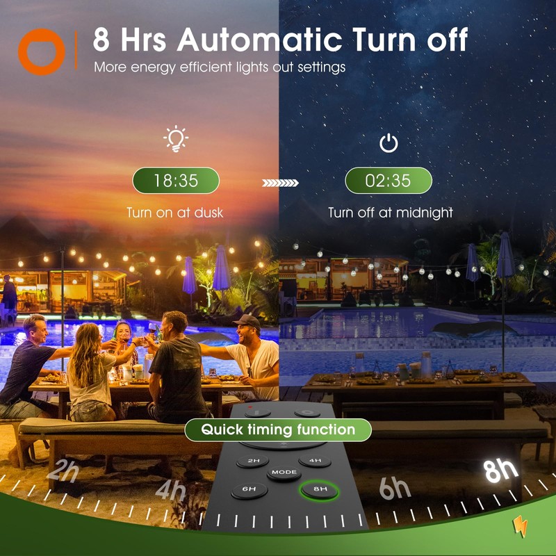 addlon 35FT Solar String Lights Outdoor with Remote, Waterproof G40