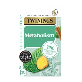 Twinings Superblends Metabolism Peppermint With Spiced Green Tea And Nettle Bags 20ea