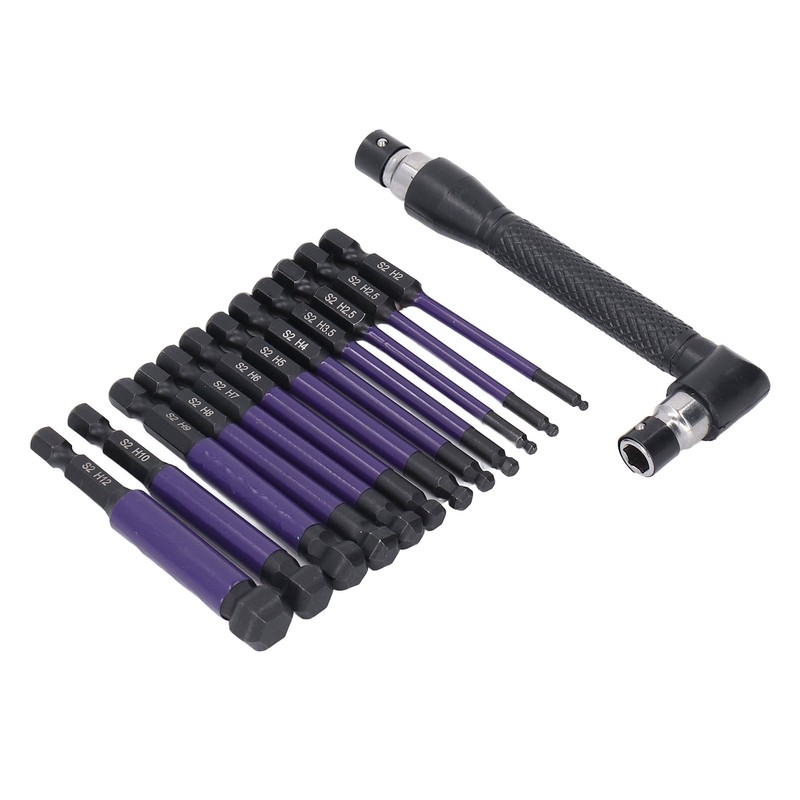 13PCS Set Hex Ball Bit Set 1/4 S2 Alloy Steel