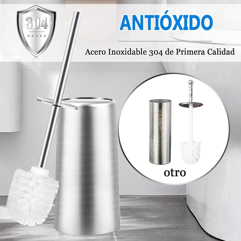 Cepillo para Inodoro de Acero Inoxidable 360° – Juego 2