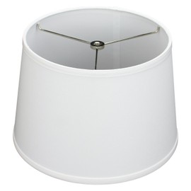 FenchelShades.com Lampshade 10" Top Diameter x 12" Bottom Diameter x 8" Slant Height with Washer (Spider) Attachment for Lamps with a Harp (Linen White)