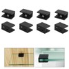AWEN 8Pcs Square Adjustable Frameless Glass Shelf Bracket Holder, Black