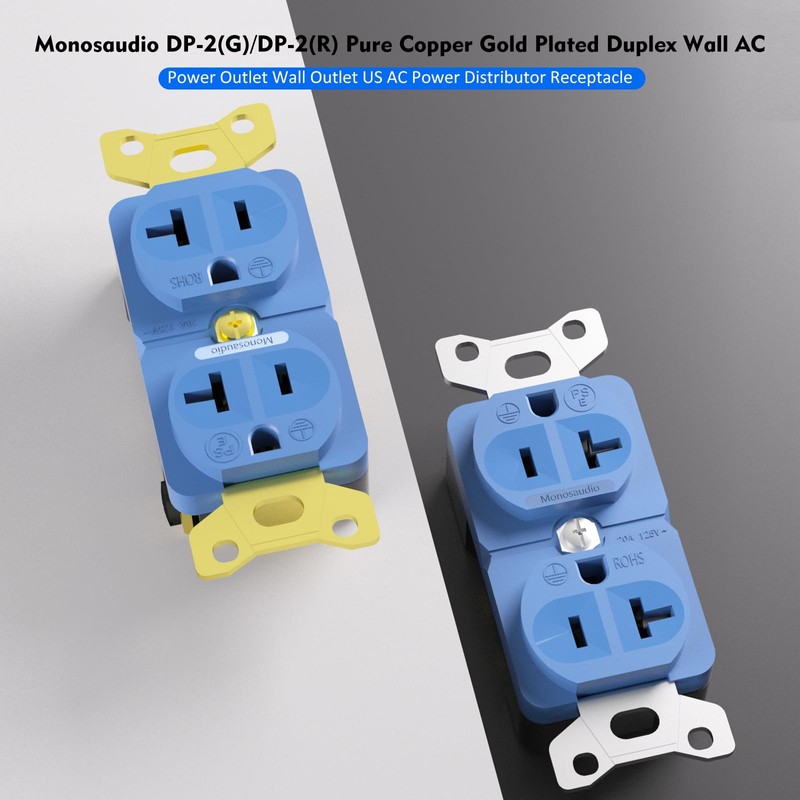 Monosaudio Audiophile Duplex Receptacle 20 Amp 125V Pure Copper Audio