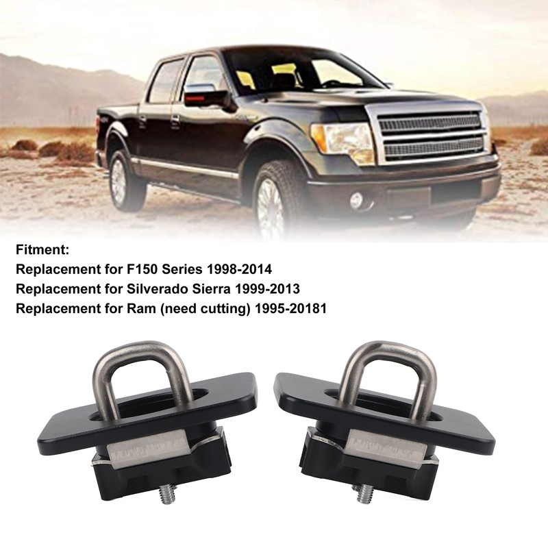 2pcs Stainless Steel Bull Ring Truck Bed Side Tie Down