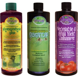Microbe Life Hydroponics Additive Kit, Includes One 16-Ounce Bottle Each of Photosynthesis Plus, Foliar Spray & Root Dip, and Vegetable and Fruit Yield Enhancer, Use with Any Feeding Systems