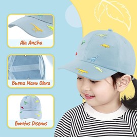 Gorra para Niño, Gorra de Béisbol para Niños Ajustables, 100% Algodón Cómodo, Ligeros, Secado Rápido y Transpirable para 1 a 4 Años Unisex, Ideal para Aventuras, Sport, Camping, etc.(Azul)