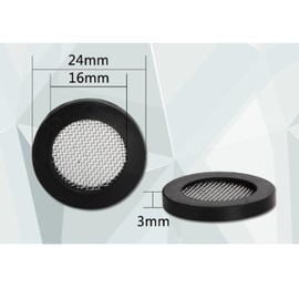 6 Pack 24MM Shower Head Screen Filter Gasket, Stainless Steel Seal O Ring Hose Net 40 Mesh for 3/4" Fixed and Handheld Shower Head Hose, Water Faucet, Garden Hose (Netted, 24MM)