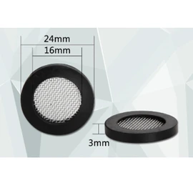 6 Pack 24MM Shower Head Screen Filter Gasket, Stainless Steel Seal O Ring Hose Net 40 Mesh for 3/4" Fixed and Handheld Shower Head Hose, Water Faucet, Garden Hose (Netted, 24MM)