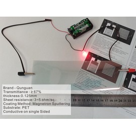 ITO-PET Indium tin Oxide Conductive Film Transparent Optical Materials Resistance 5 ohm/sq (150mm×200mm, 1pcs)
