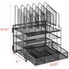 Marbrasse Desk organizer with Drawer, 4-Tier Mesh Desk File Organizer