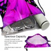 Sotunad Purple Butterfly Drawstring Backpack Beautiful Insects Chrysanthemum Background for