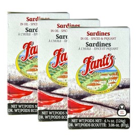 Fantis – Sardines in Oil – Spiced & Piquant Wild-Caught Sardines, from Spain, Keto-Friendly, Ready to Eat, High Protein Seafood Snack, 4.375 oz, Pack of 3