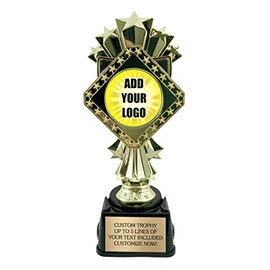 9” Custom Trophy with Engraved Plate - Upload Your Logo or Choose from Sports, Academic, Scholastic, Funny and More! - Customize Now!