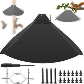 Metal Squirrel Baffle, Heavy-Duty Baffle for Bird Feeder Pole, 19-Inch Weatherproof Guard for 4x4 Post or Pole Mount, Outdoor Squirrel-Proof Baffle for Bird Feeders and Bird Houses