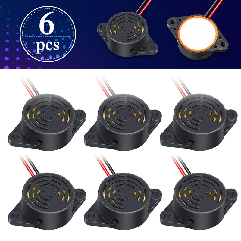 Geiserailie 6 Pcs DC 3-24V 95 dB Electronic Buzzer Active