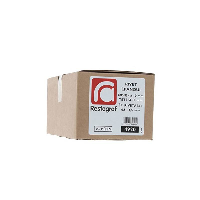 Restagraf 4920 Niete, schwarz, 3 bis 5 mm x 10