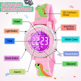 Viposoon Girls Gifts Age 3 4 5 6, Girls Watches Ages 3-8 Educational Toys for 3+ Year Old Girls Valentine's Day Gifts for Children Stocking Stuffers for Toddlers 3-8 Years