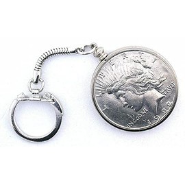 1922 PEACE SILVER DOLLAR KEYCHAIN OLD NEW STOCK STORED FOR DECADES EBS8412
