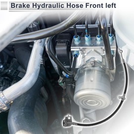 X AUTOHAUX Front Left Brake Hydraulic Hose for Hyundai I10 2007-2010 No.58731B3000 Replacement Brake Tube Pipe Piping 1 Pc