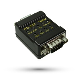 CABLEMAX RS-232 LED Link Signal Tester - DB-9 Male to DB-9 Female Connections for Serial Communication Monitoring