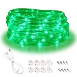 Areful Green Rope Lights,16ft Waterproof, Connectable and Flexible LED Strip Lights with Advanced LEDs and Crystal-Clear Thick PVC Jacket, High Brightness, Great for Deck Pergola Handrail Bedroom