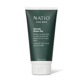Natio Australia Smooth Shave Gel for Men 150g - Men Shaving Gel for All Skin Types - Calming, Nourishing & Balancing Shave Gel - Made in Australia