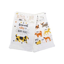 COUNTRY CLUB Pack of 3 Tea Towels - 100% Cotton - 30+ Designs to choose from - Great Value Gift Idea Essential for any home (Dog)