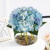 N&T NIETING Hydrangea Artificial Flowers with Vase Blue Silk Fake